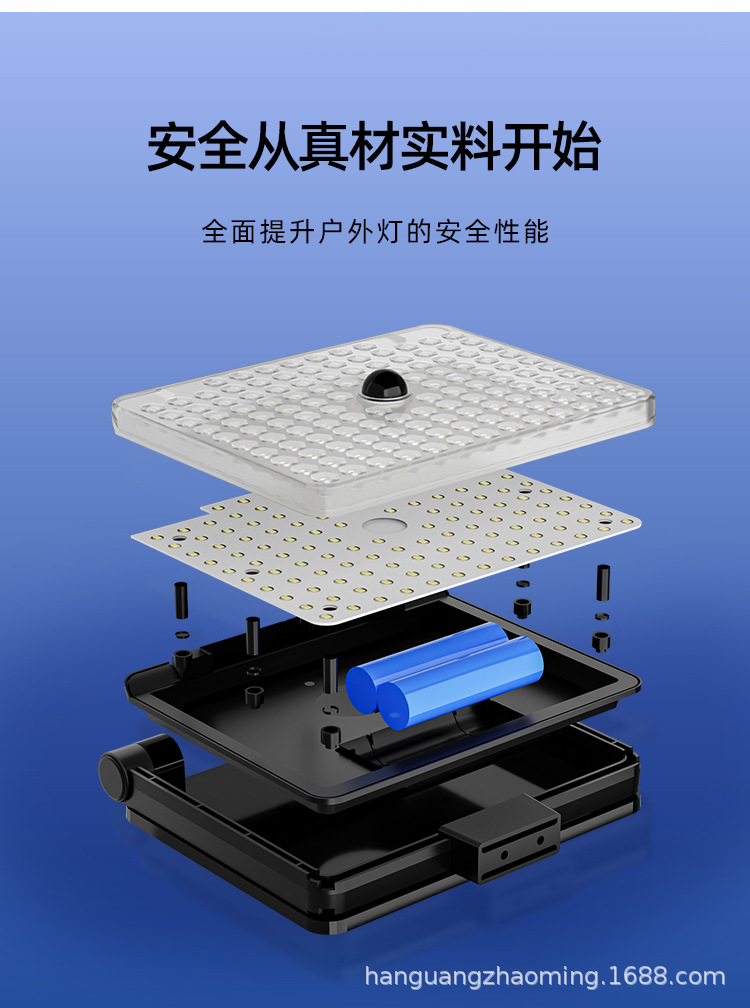 太阳能照明灯户外庭院灯投光灯感应壁灯led家用太阳能户外灯爆亮详情9