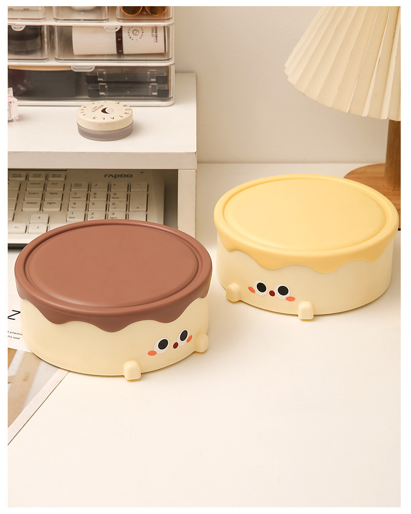 2024新款奶萌蛋糕化妆镜放桌子上可爱小熊首饰收纳镜子圆形补妆镜详情15