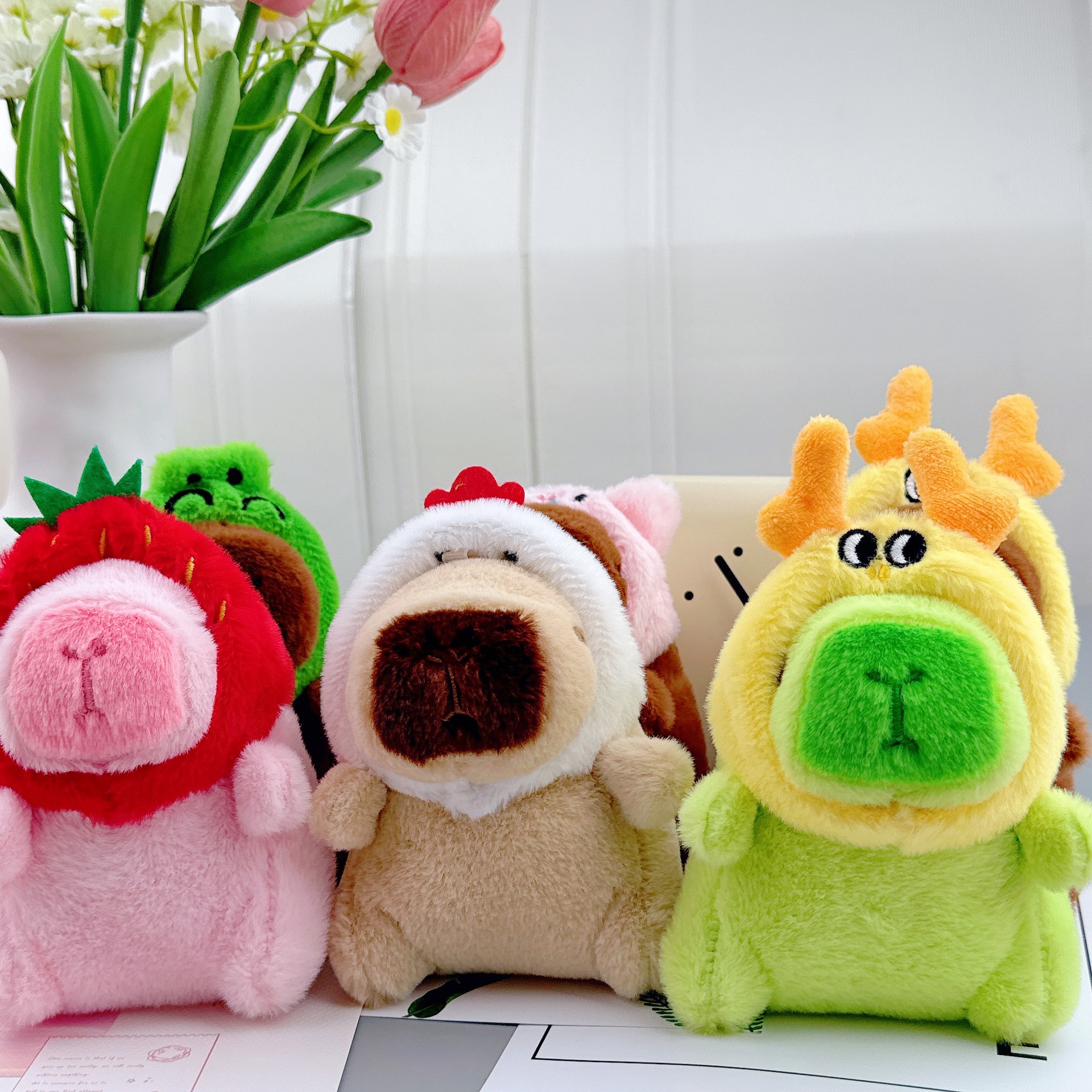 爆款水豚毛绒玩偶钥匙扣水豚鼠挂饰挂件抓娃娃机公仔玩具礼品详情4