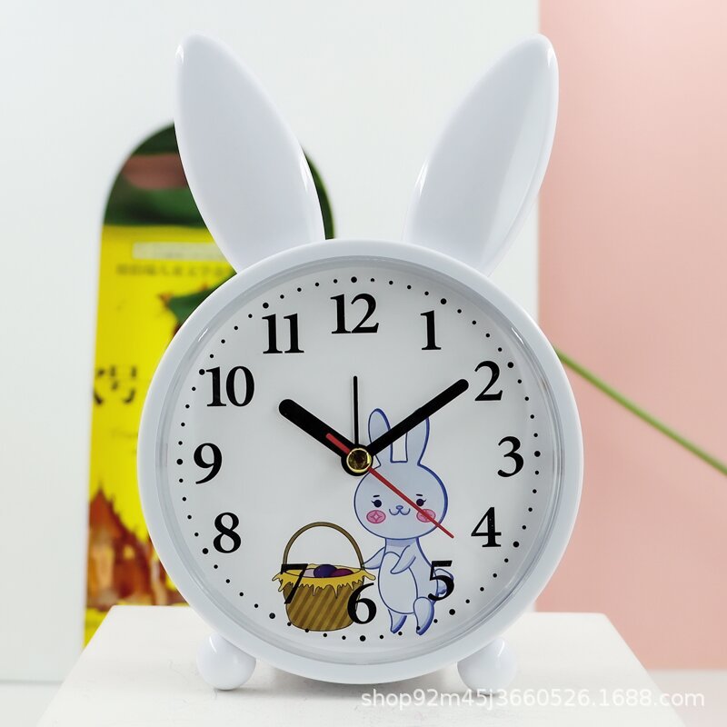 闹钟学生儿童简约时尚静音床头卧室起床钟表可爱卡通座钟书桌礼品详情6
