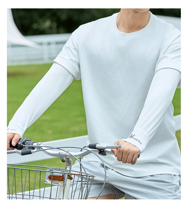 国潮夏季直筒冰袖宽松防晒冰丝袖套男胖人加大透气户外骑行护臂套袖详情30