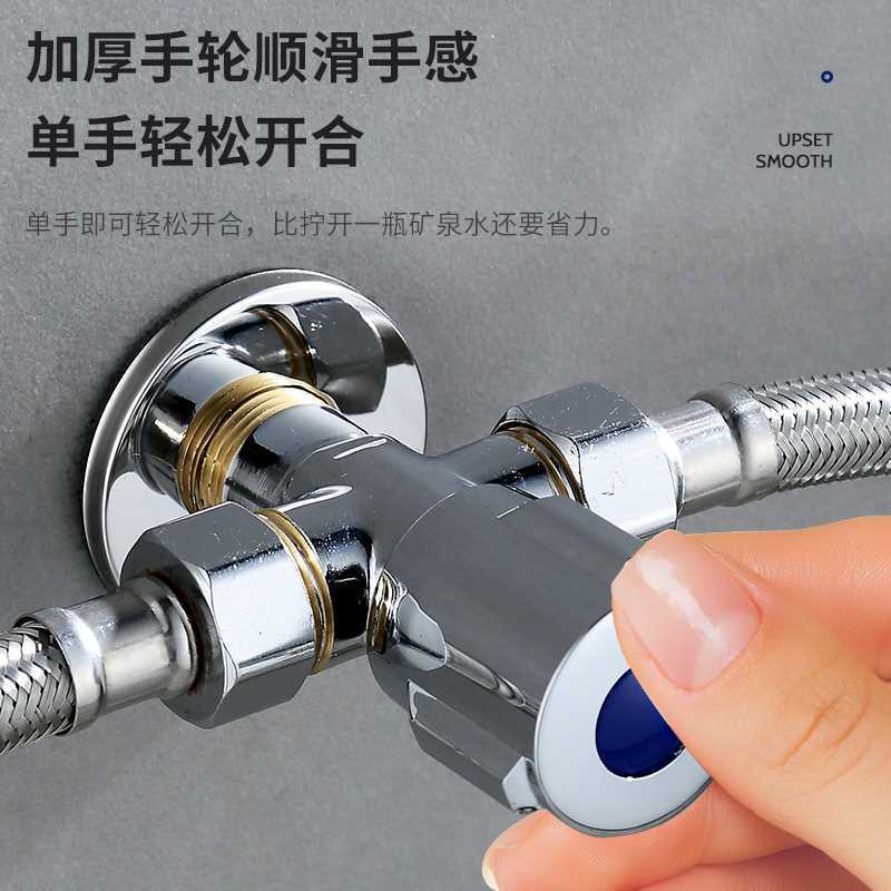 批发全铜加厚三通角阀双开关 一进二出双出水角阀多功能三角阀4分详情19