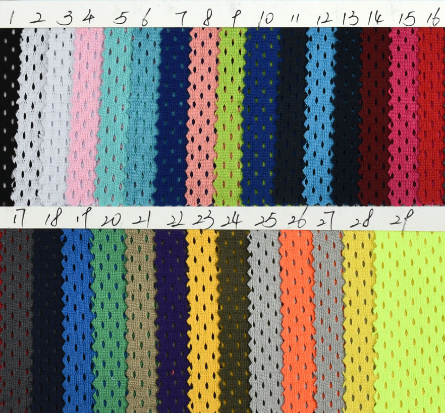 Factory direct supply of 75D low-elasticity seven-hole and one-hole fabric warp knitted mesh fabric breathable and quick-drying sportswear and shoe material fabric pic 3