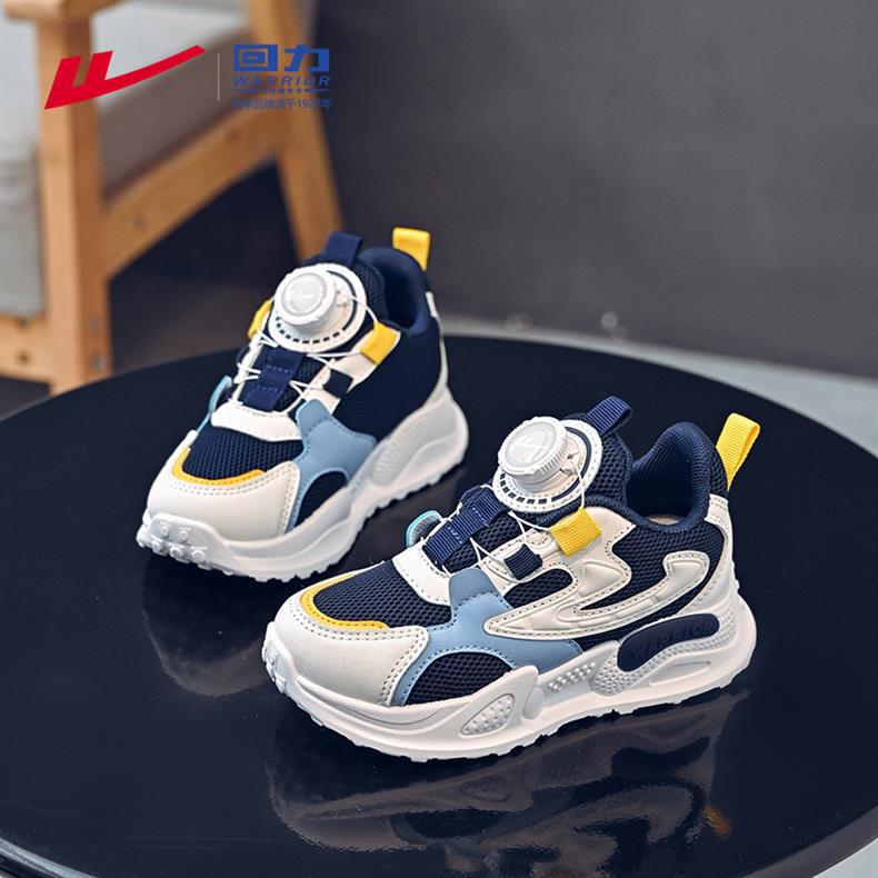 运动鞋薄网男童新款透气旋钮鞋小白小童鞋子女童中大童春夏 2024详情4