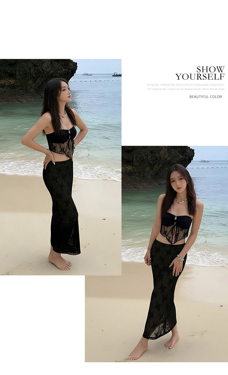2026 New Goddess Sexy Swimsuit, slimming and charming for women, Island vacation photo Sexy lace strapless three-piece swimsuit 125218 pic 16