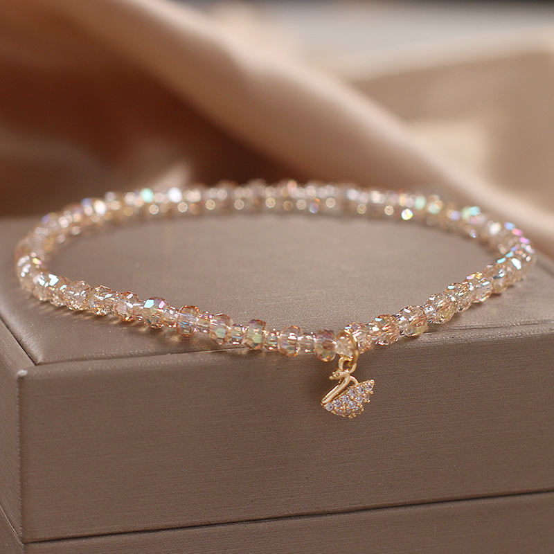 ins小众设计黄水晶脚链女新款轻奢水晶吊坠时尚脚踝链性感足饰潮流款详情2