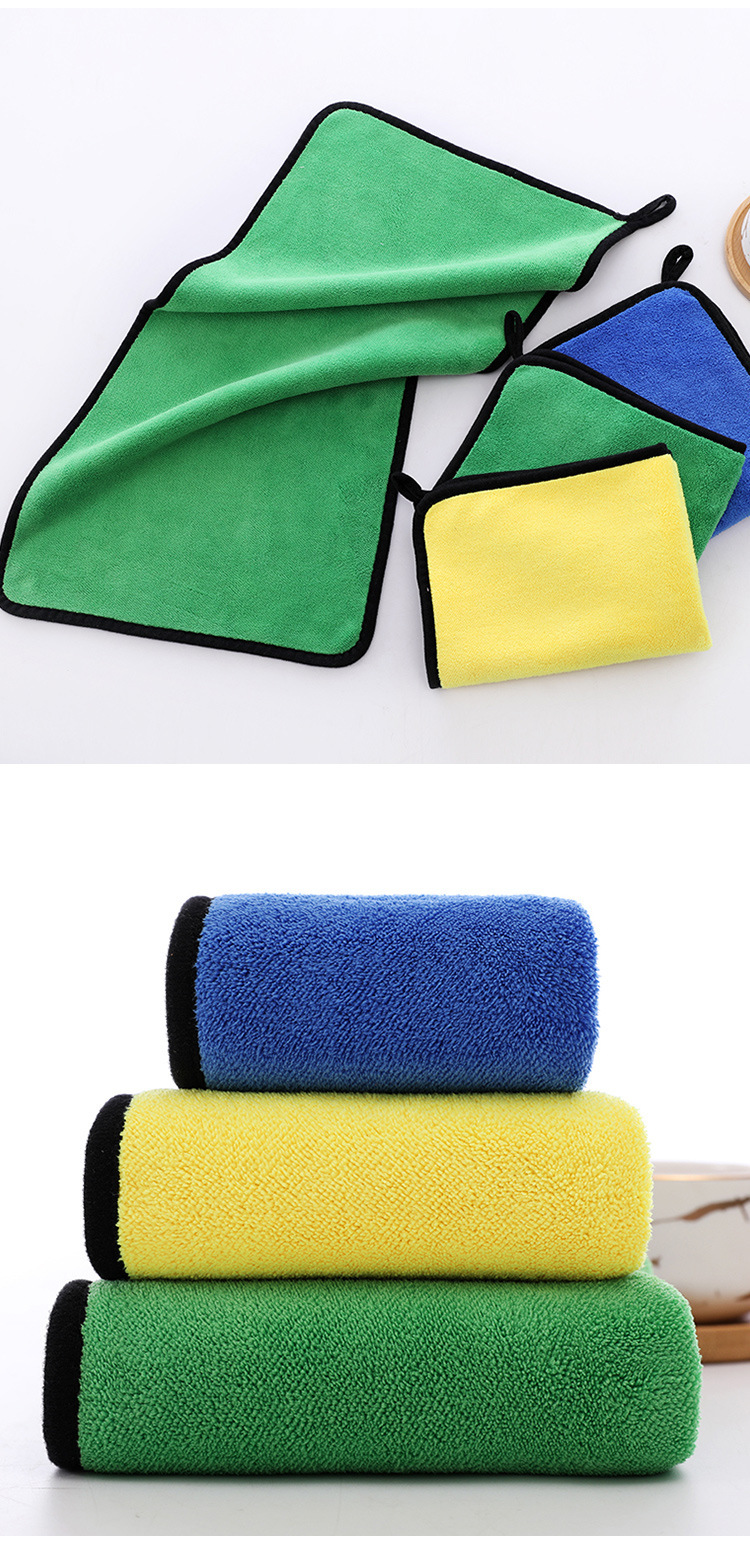 【 Chi Jia 】 Soft multi-color composite car wash towel with edge wrapping, 600g thick car wash towel wholesale pic 10