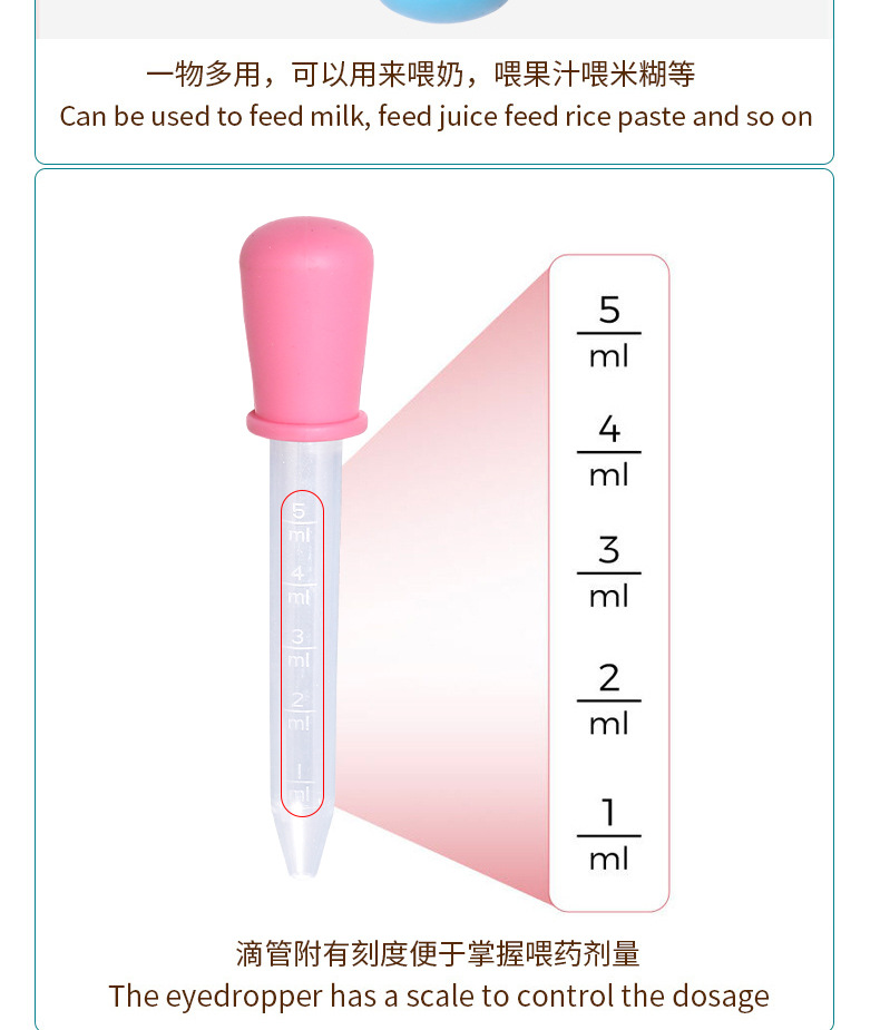 Baby anti-choking medicine feeder, simple baby dropper medicine feeder, 5ml multi-functional water and medicine feeding dropper with scale, 5ml dropper pic 9
