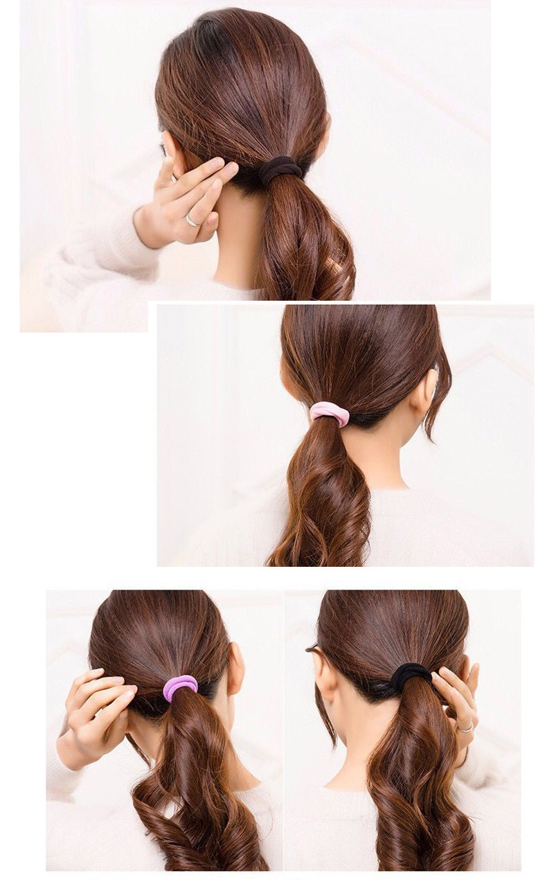 Wholesale of 100 Korean-style high-elasticity seamless towel band hair ties, colorful headwear and simple hair band accessories pic 4