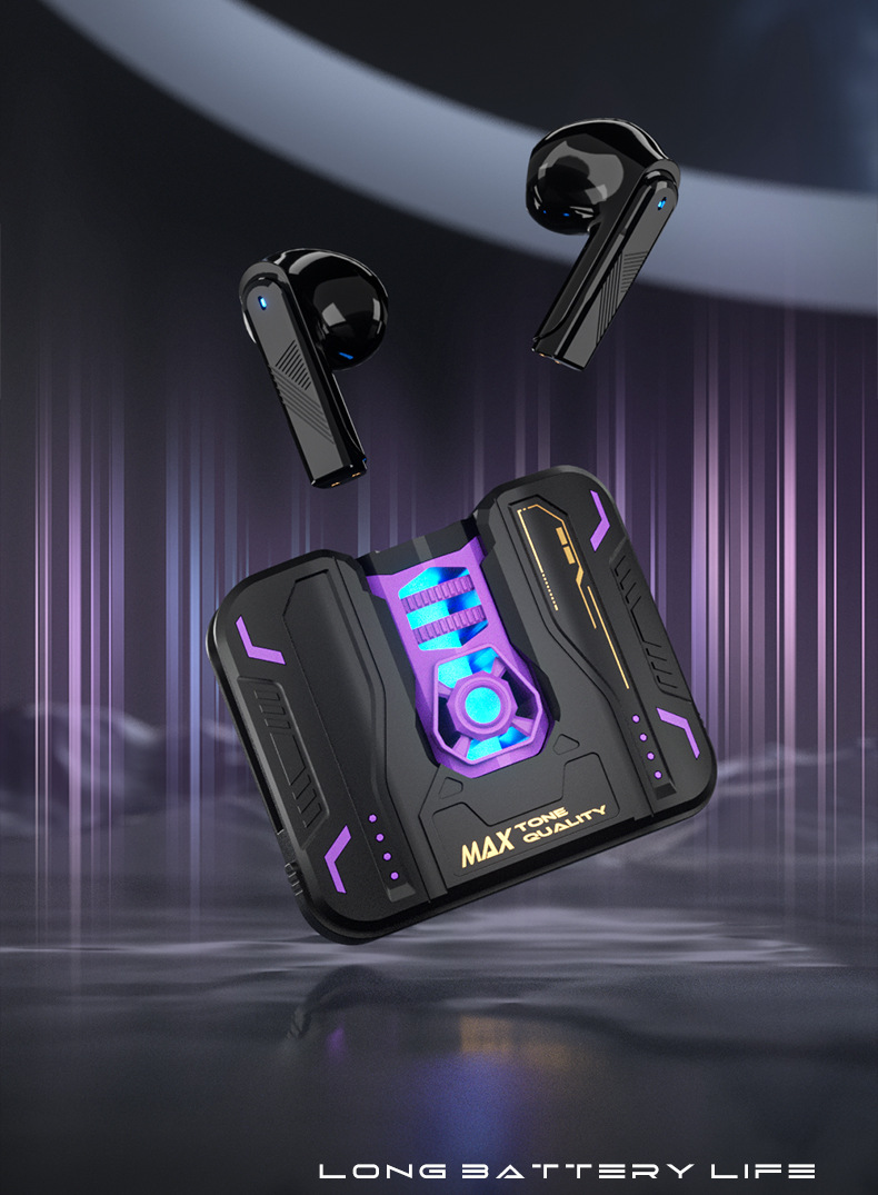 GM80 wireless Bluetooth headphones feature intelligent noise cancellation, comfort, water resistance, in-ear gaming, music, mecha, cool appearance and private mold pic 8