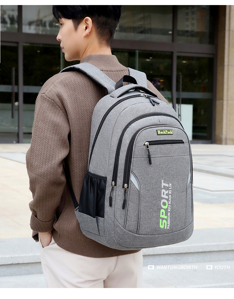 新款背包商务差旅大容量运动潮牌双肩包男款旅行潮款书包男高中生详情26