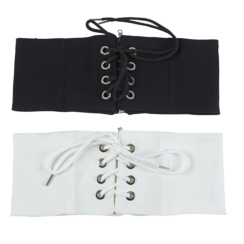 复古弹力塑身绑带腰封女款高级感百搭装饰欧美风黑色拉链款宽腰带详情42