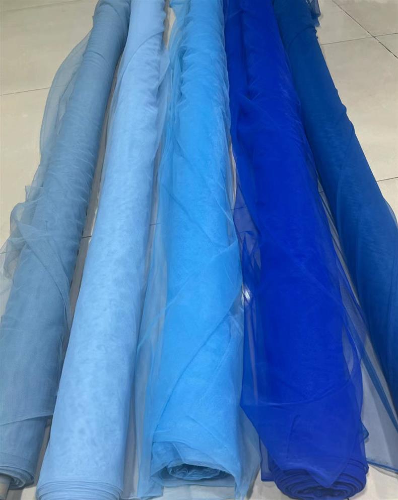 纯色软网纱蓝色主题幼儿园田园风场景婚礼ins风纱网布料详情15