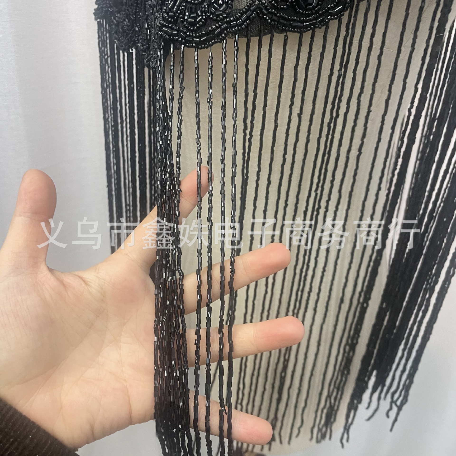 Fringed sequined shawl, European and American retro Gatsby ball party beaded evening dress, short small shawl pic 1