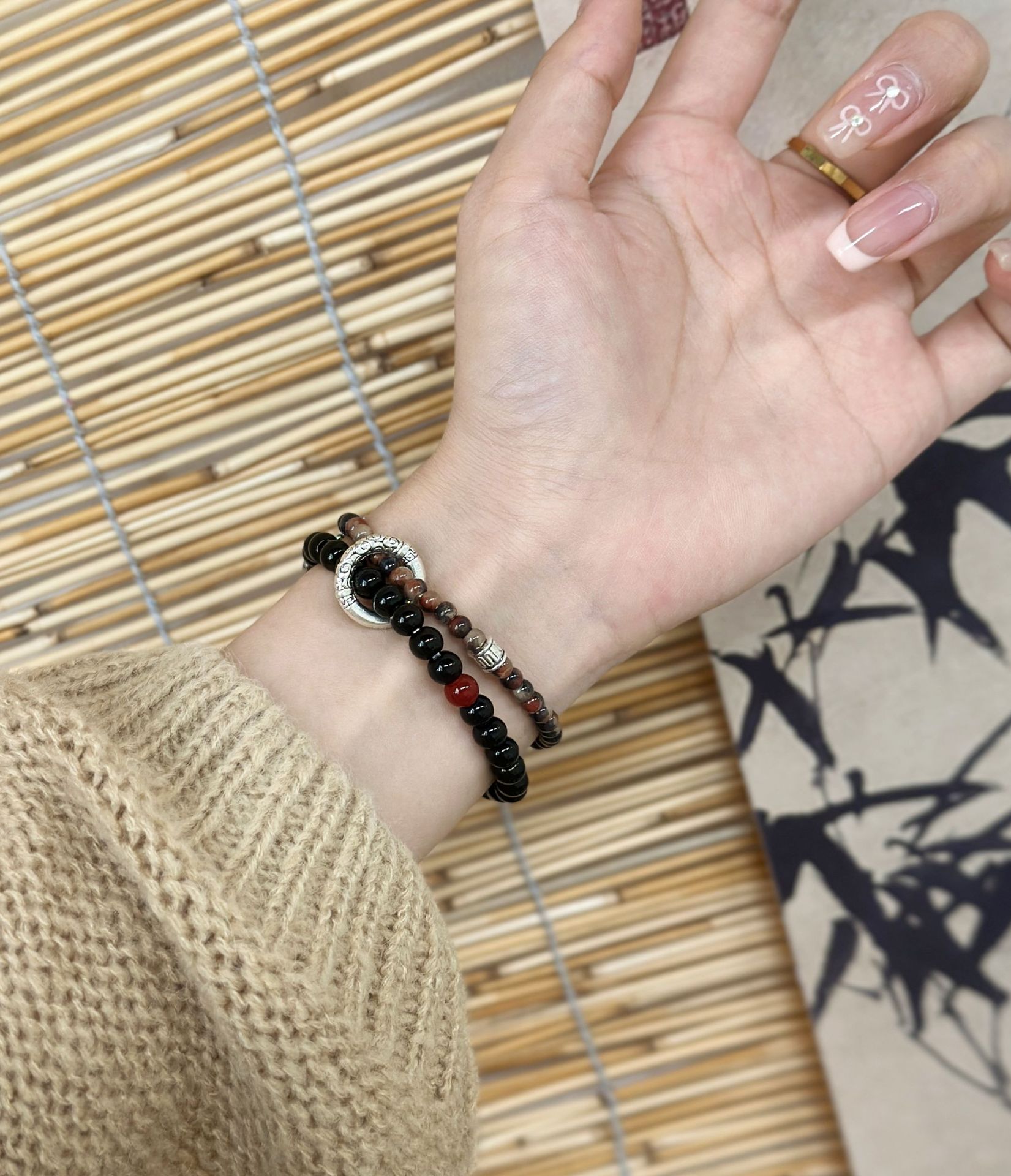 适用小米手环8表带9代串珠手绳国潮小米7/6/5/4/3NFC国风小米表带详情5