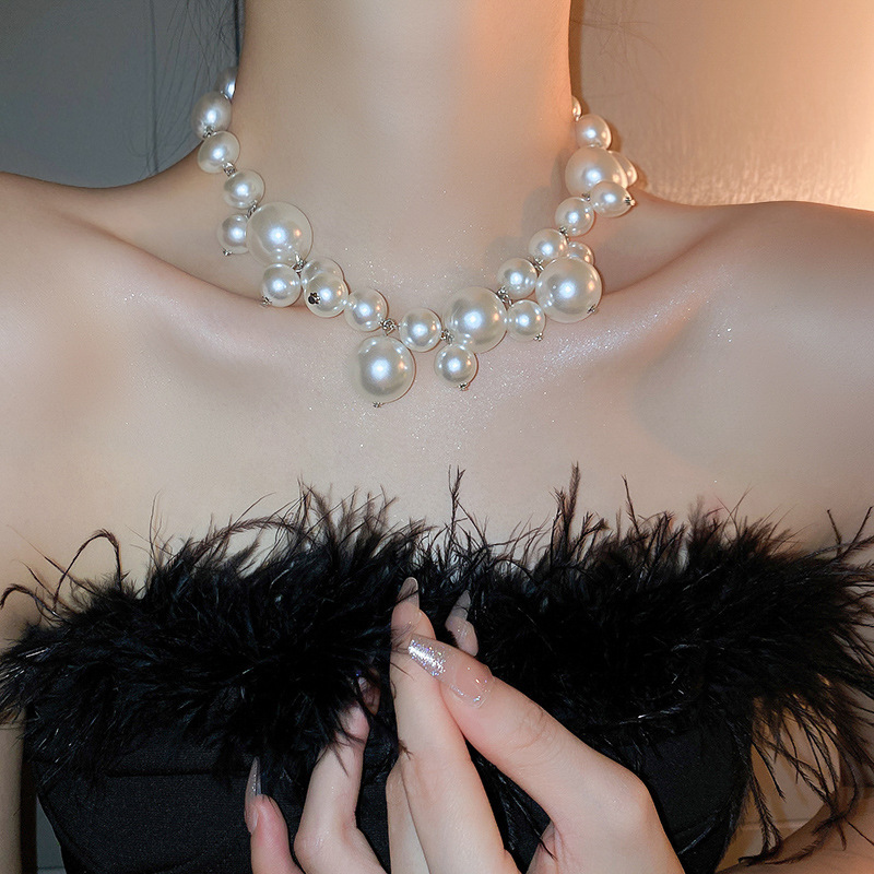 Irregular long pearl necklace, French light luxury style, sweater chain, niche simple and high-end necklace wholesale for women pic 42