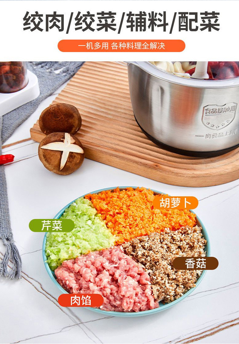 德国戴玛斯电动绞肉机家用多功能料理机搅拌搅馅绞馅蒜蓉泥器辣椒详情18