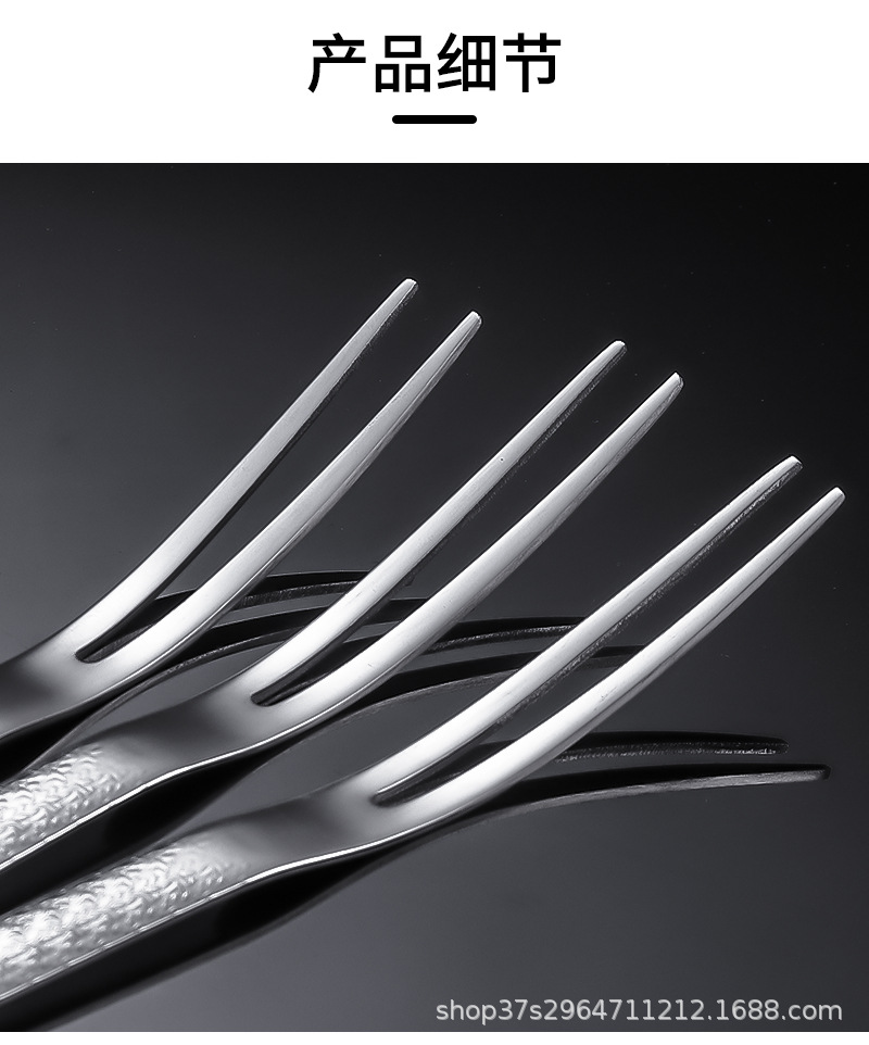 304不锈钢水果叉加长叉齿餐具水果寿司甜品小叉厂家直销蛋糕叉子详情3