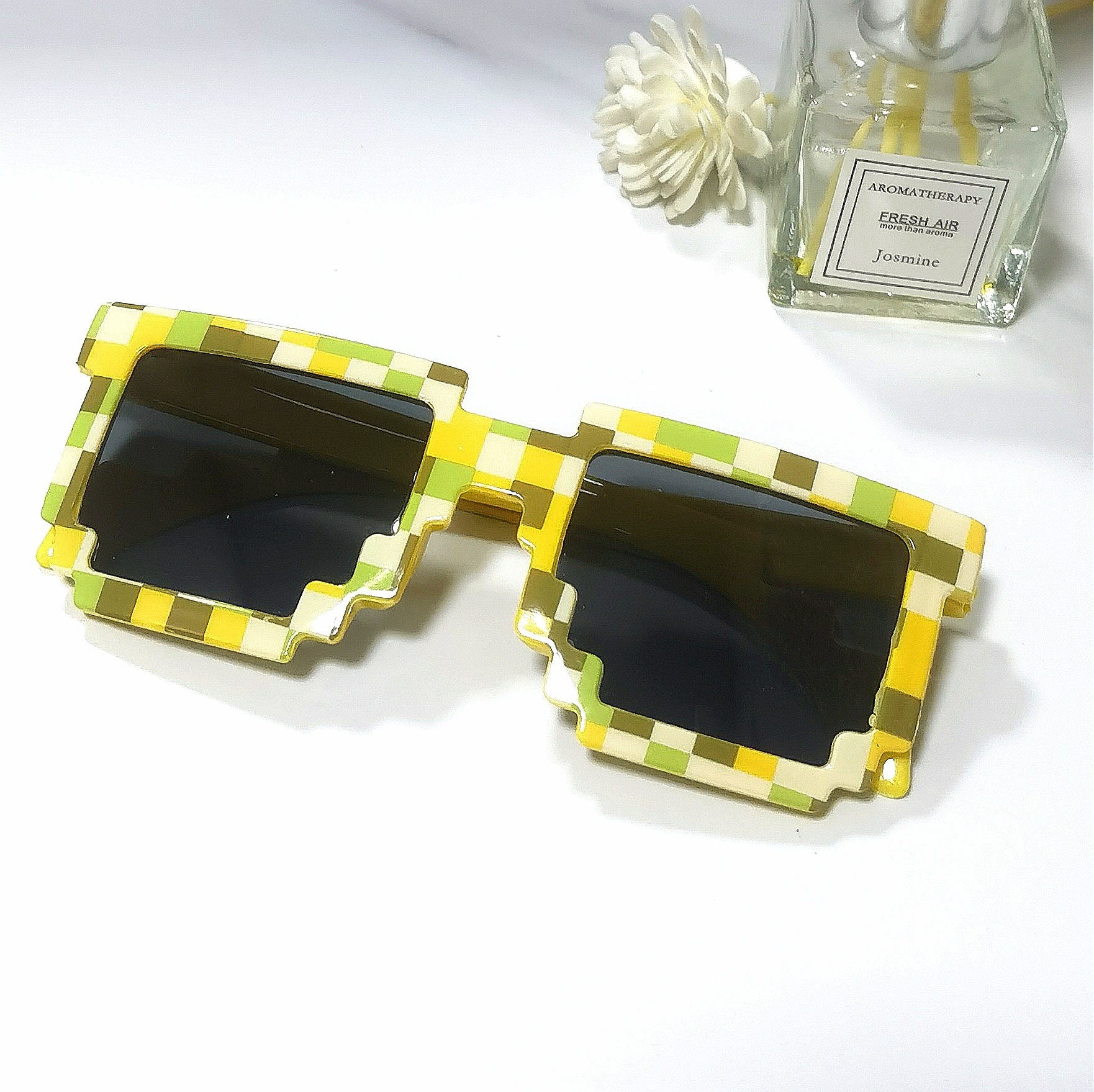 Mosaic square glasses, a must-have for showing off in the 2D world, sunglasses, blurred rectangular pixel glasses, Douyin, Kuaishou pic 20
