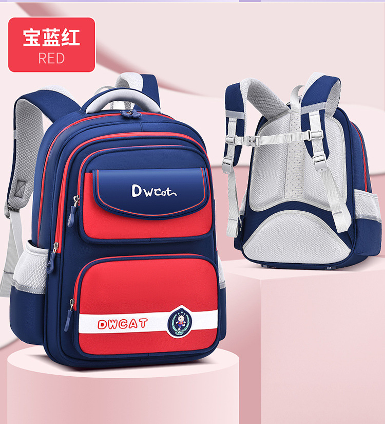 大尾猫小学生大容量轻便减负耐磨不驼背双肩背包时尚休闲大书包详情16