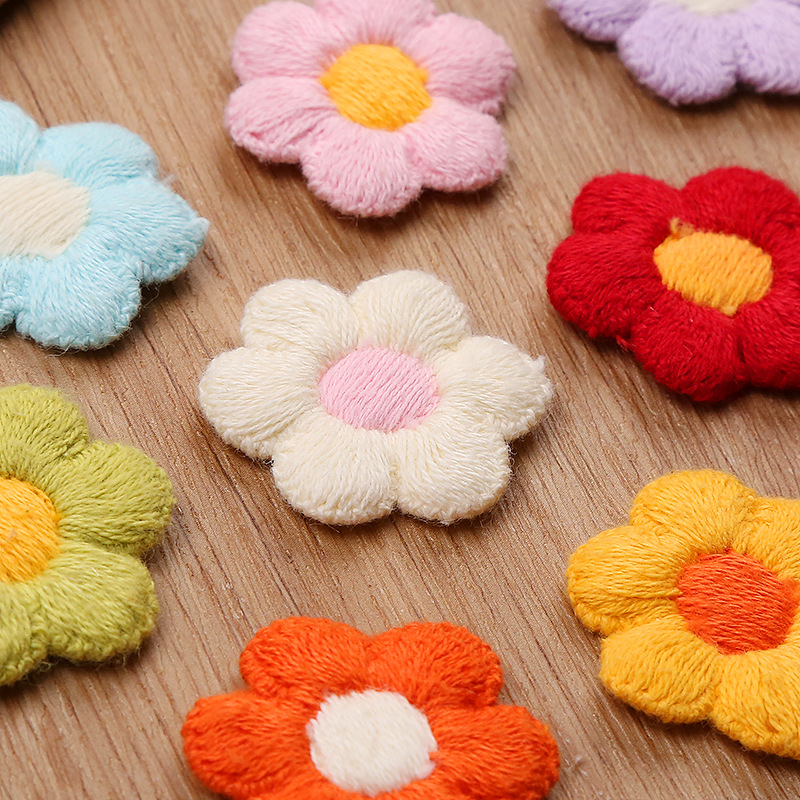 Multicolored knitted flower yarn with colorful lace, 3-centimeter-wide clothing accessories manufacturer for sale pic 18