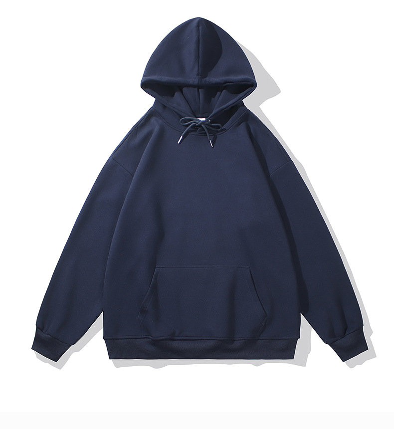 情侣卫衣春秋男士纯色套头连帽衫可印logo大码宽松外套班服活动服详情25