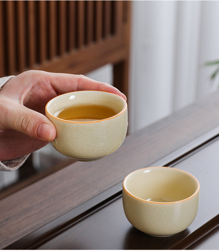 德化汝窑茶具套装全套泡茶盖碗高档套装茶壶自动懒人石磨泡茶器详情24