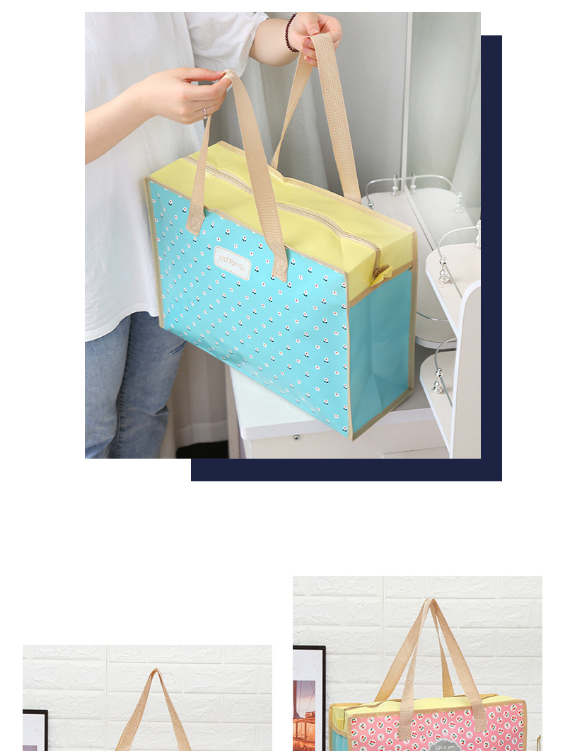 源头工厂批发手提购物袋无纺布袋收纳袋旅行行李袋衣物打包袋大容量防水承重旅游出行携带方便详情4