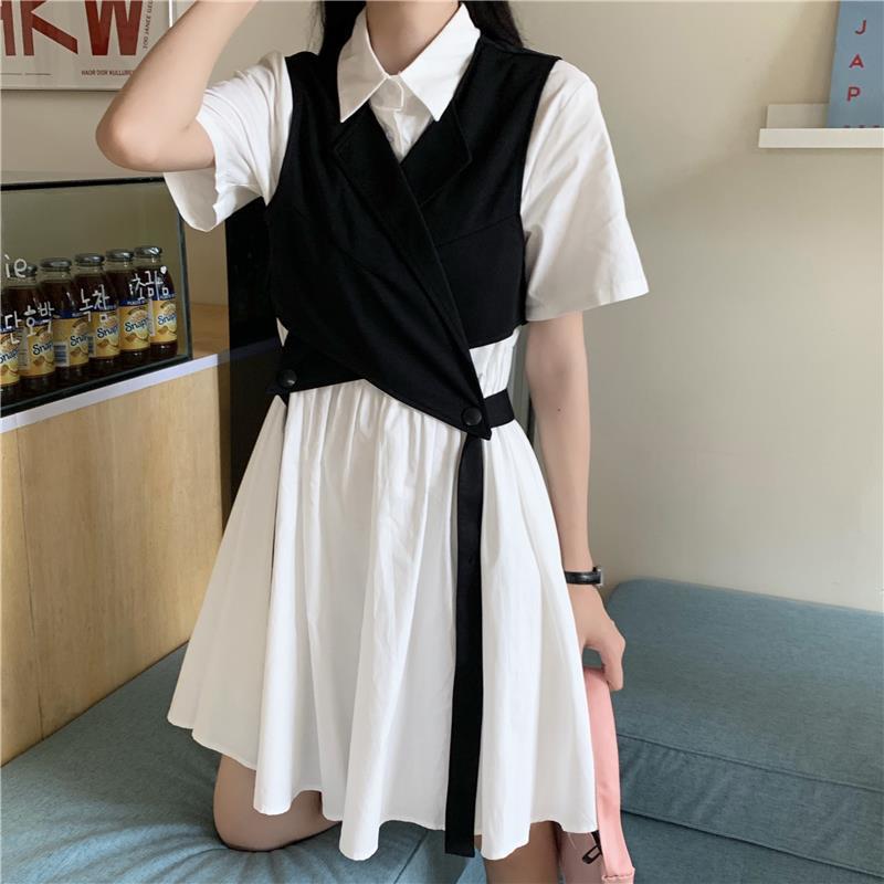 2024新款衬衫裙气质赫本风工装裙法式复古连衣裙收腰显瘦裙子女夏详情26