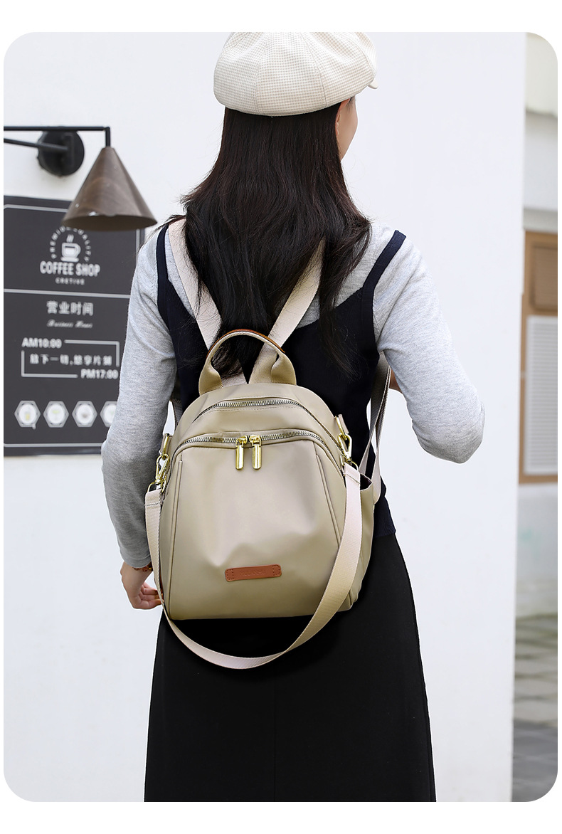 韩版气质简约女士双肩包新款百搭质感休闲包轻盈背包潮流靓丽女包详情19