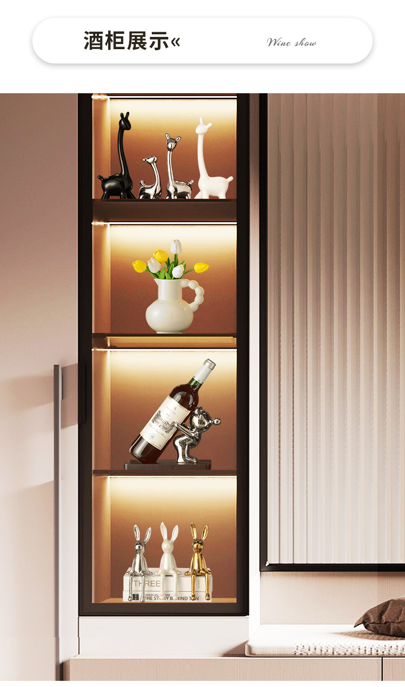 创意网红兔子摆件家居客厅玄关电视柜酒柜办公室装饰品样板间摆设详情8