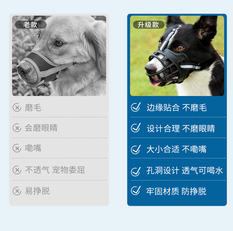 狗嘴套反光宠物狗嘴罩防咬叫乱吃中型大型犬狗口罩金毛狗止吠器详情4