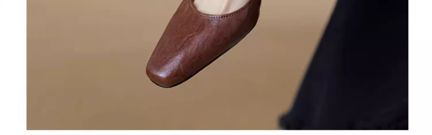 软羊皮黑色高跟鞋2025春秋新款法式复古粗跟一字带玛丽珍鞋女单鞋详情15