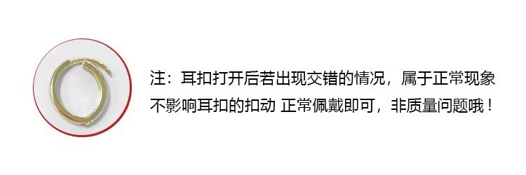 酒红色几何方形耳扣气质耳环女小众设计感复古个性简约时尚百搭耳详情7