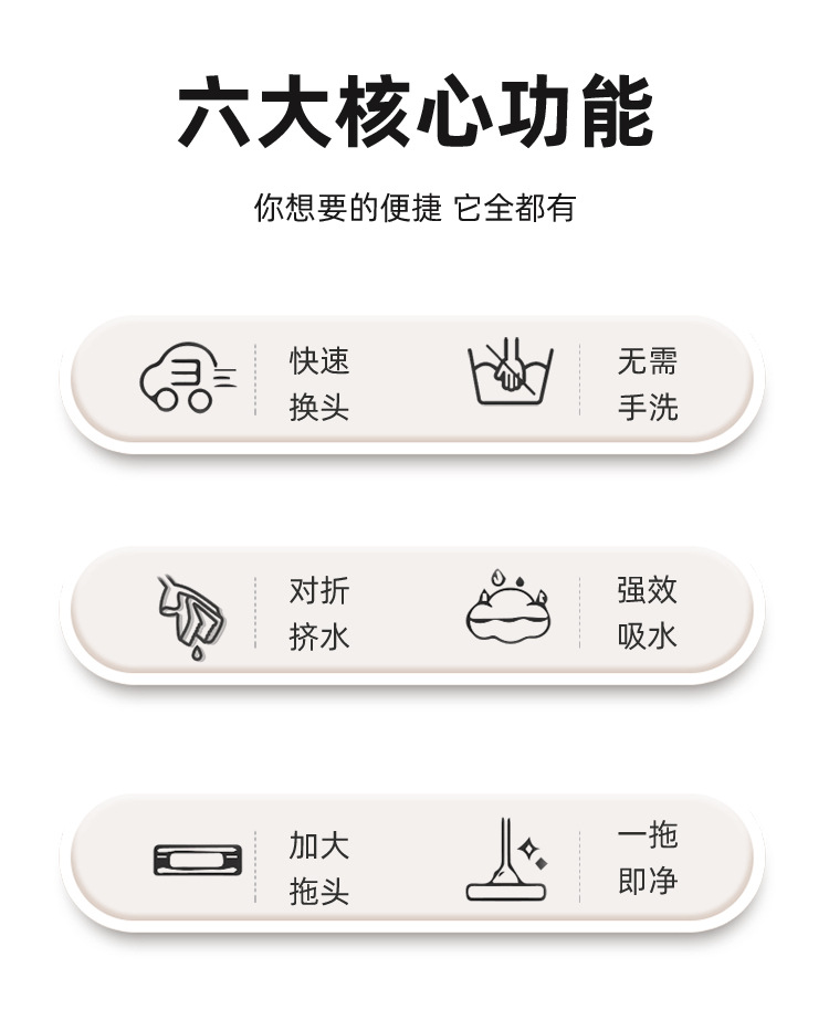 免手洗海绵拖把新款对折挤水外贸一拖净吸水胶棉拖把0871-021详情2
