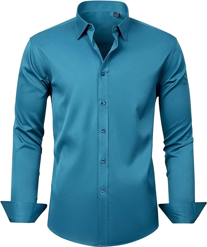 大码四面弹力衬衫男士长袖免烫工装商务休闲高级感白色衬衣外贸款详情26