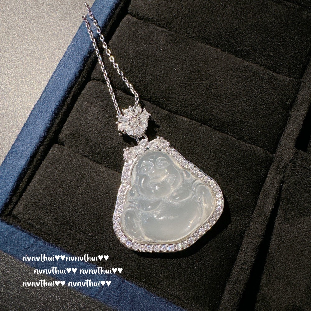 Lychee frozen white chalcedony gourd gemstone pendant necklace, water and water beautiful concubine smiling chalcedony Buddha necklace pic 21
