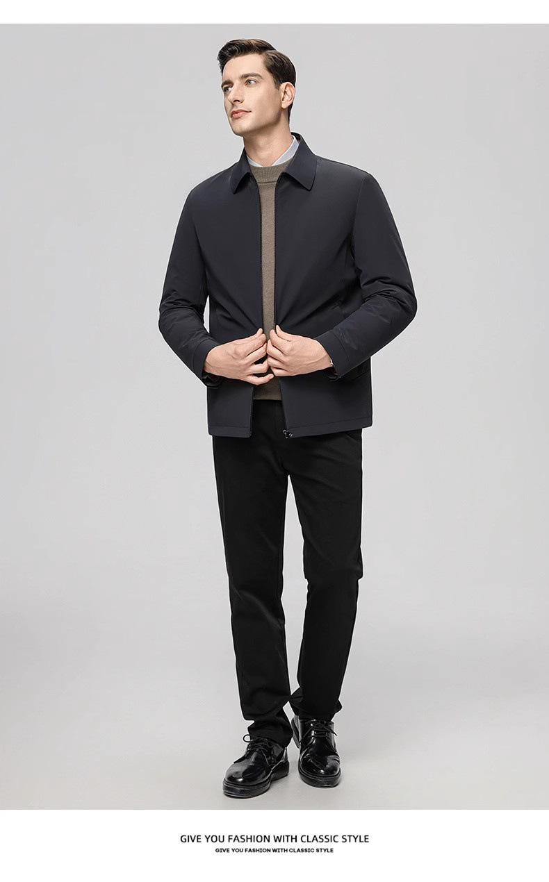 鹅绒三合一男士羽绒服2023秋冬爆款翻领抗寒商务行政精品男装夹克详情19