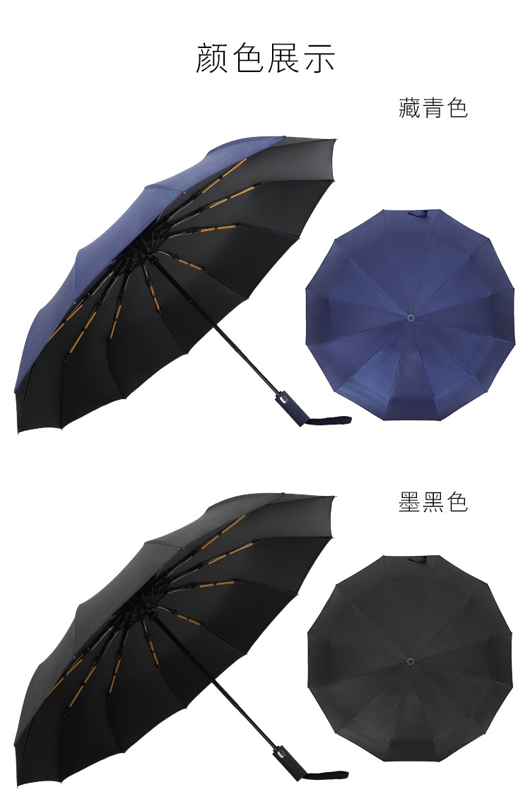 全自动折叠伞双骨加大码商务礼品广告伞批发可印LOGO雨伞详情12