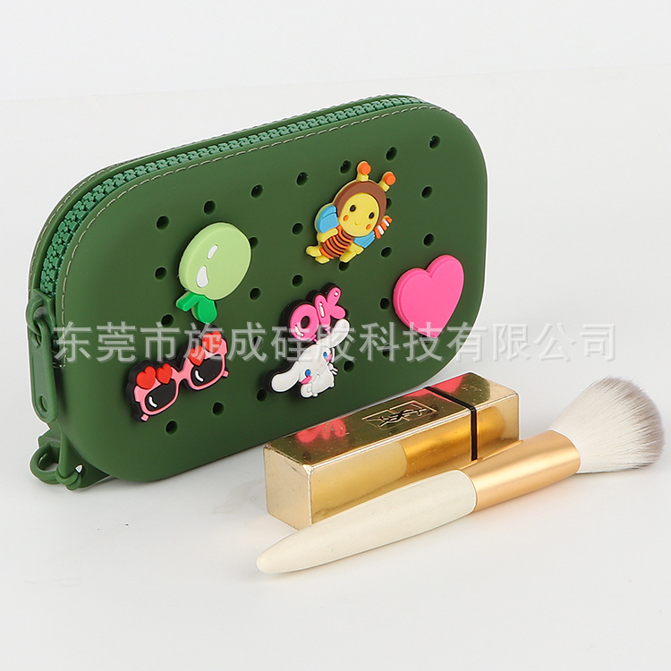 新款硅胶小椭圆零钱包化妆包DIY装饰洞洞硅胶收纳包diy洞洞装饰包详情11