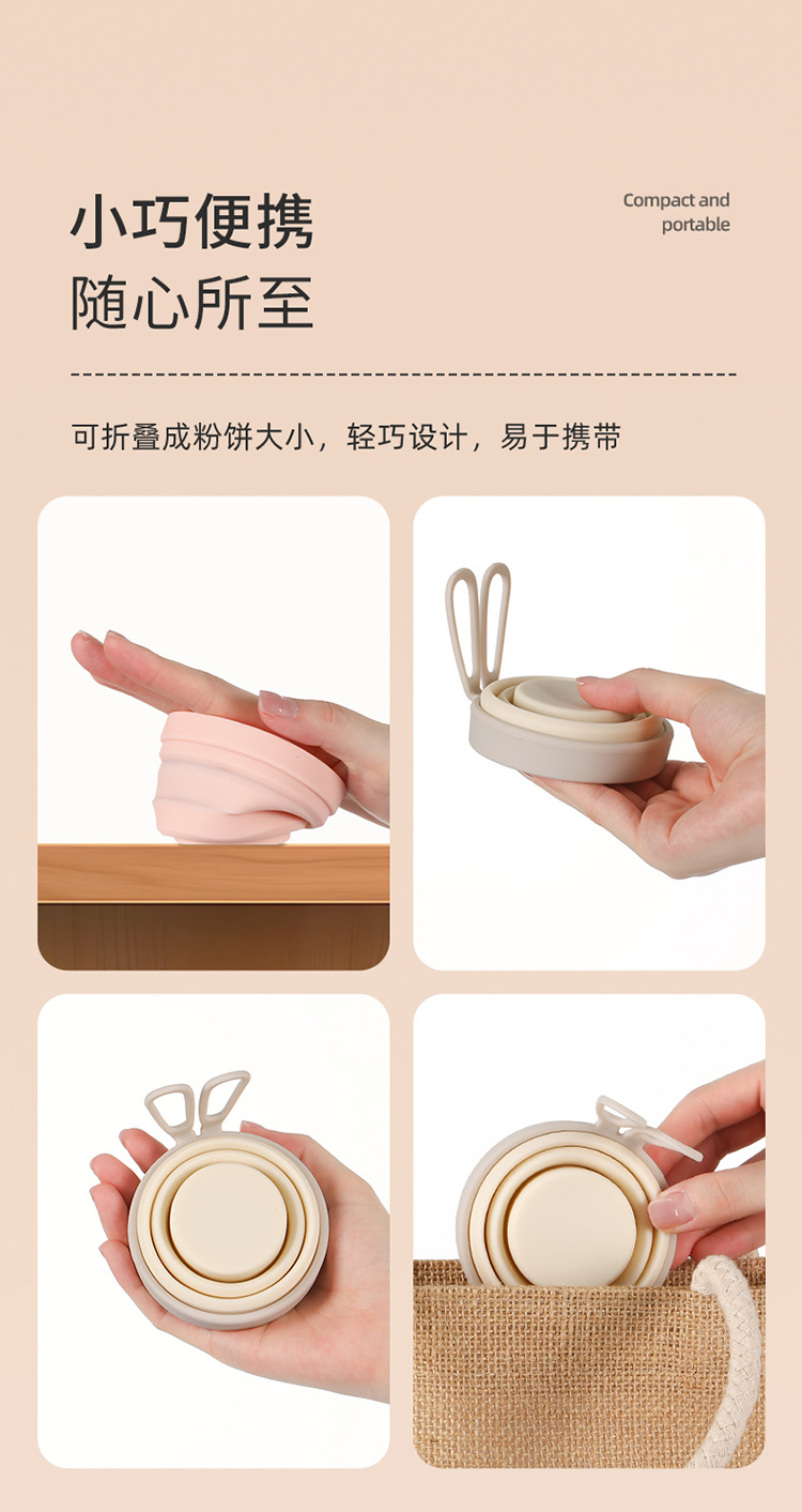 Portable silicone cups, portable compression outdoor travel mouthwash cups, toothbrush cups, folding water cups pic 3