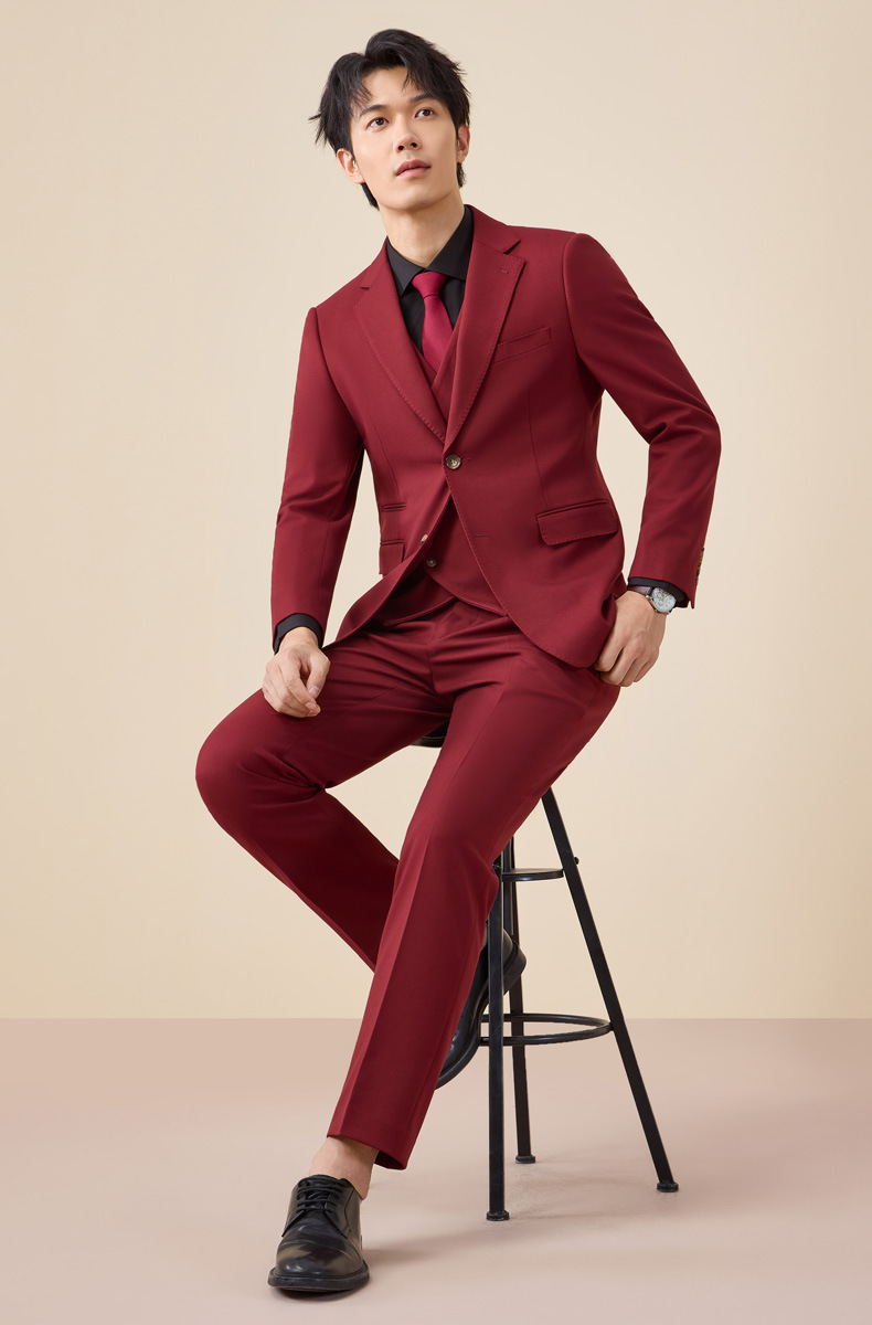 Tian Si Acetic Acid high-end navy blue suit set for men pic 18