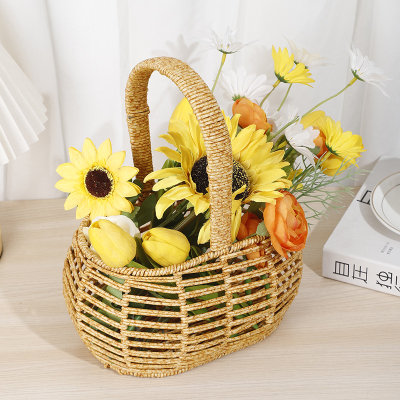 居家编织收纳篮儿童玩具塑料箱柳编置物筐收纳筐多功能整理箱详情1