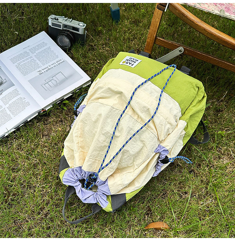 新款束口抽绳双肩包大容量休闲包户外运动登山包超轻量旅行背包详情46