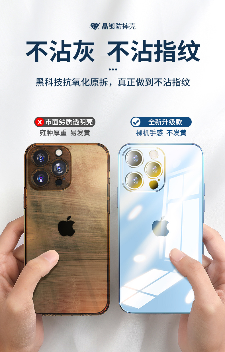 自带镜头膜电镀tpu透明适用iPhone15手机壳全包苹果14Pro防摔软套详情51