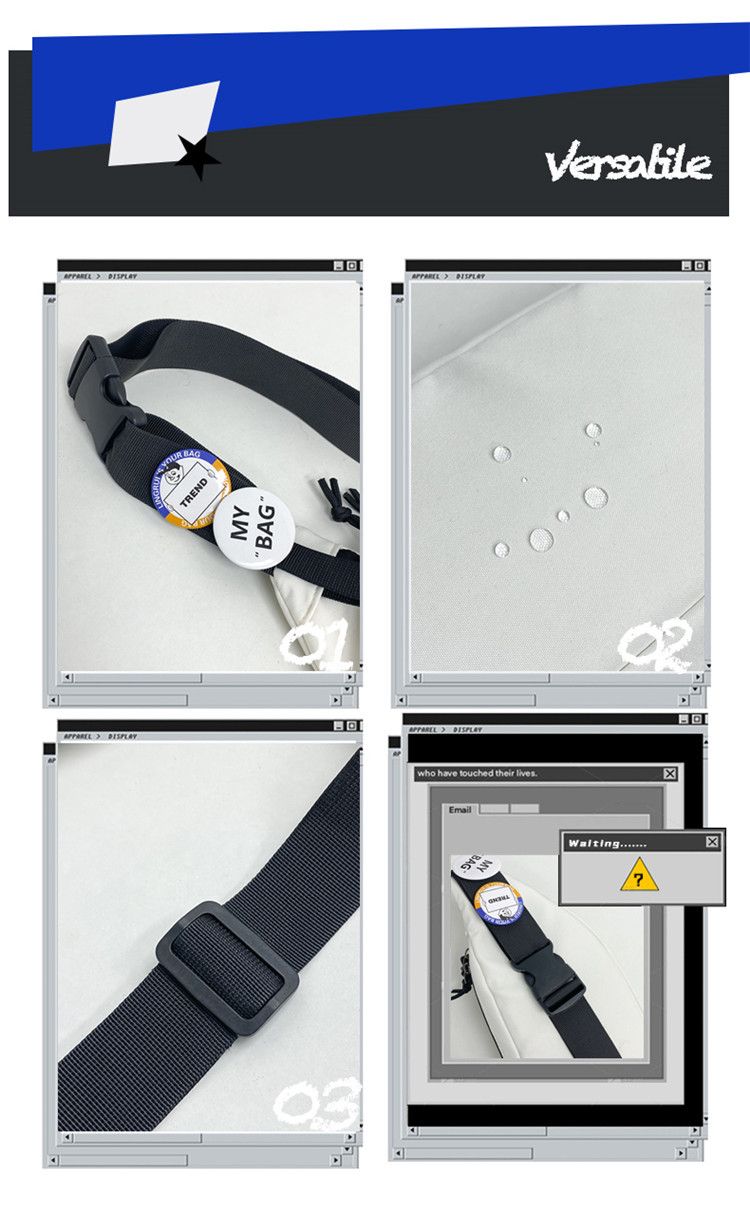 新款简约胸包男休闲潮流运动学生单肩包百搭斜挎包女手机男生腰包详情8