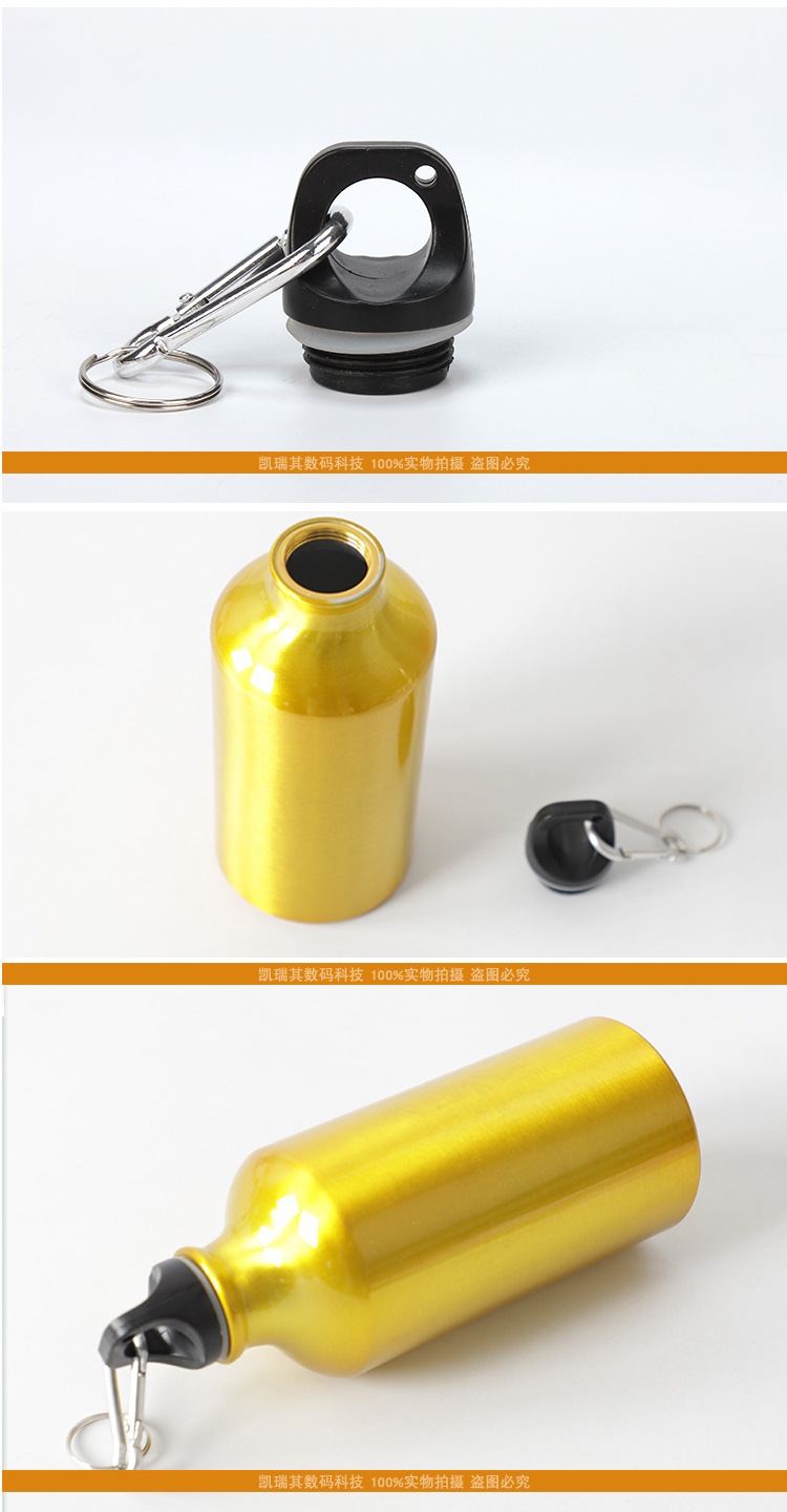 Heat transfer sports outdoor water bottle, blank sublimation coating aluminum water bottle, diy advertising cup wholesale, silver white gold pic 17