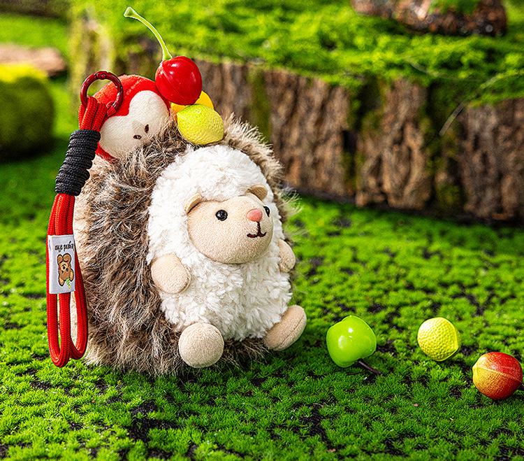Adorable pequeño erizo peluche muñeca bondadoso bolsa colgante mesa pendulo simulación animal regalo de cumpleaños pic 22