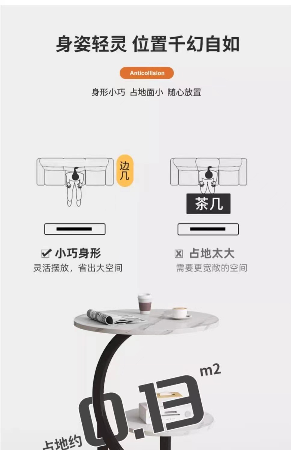 茶几边几客厅家用床头柜网红现代简约圆桌双层圆形边柜沙发柜茶几详情12