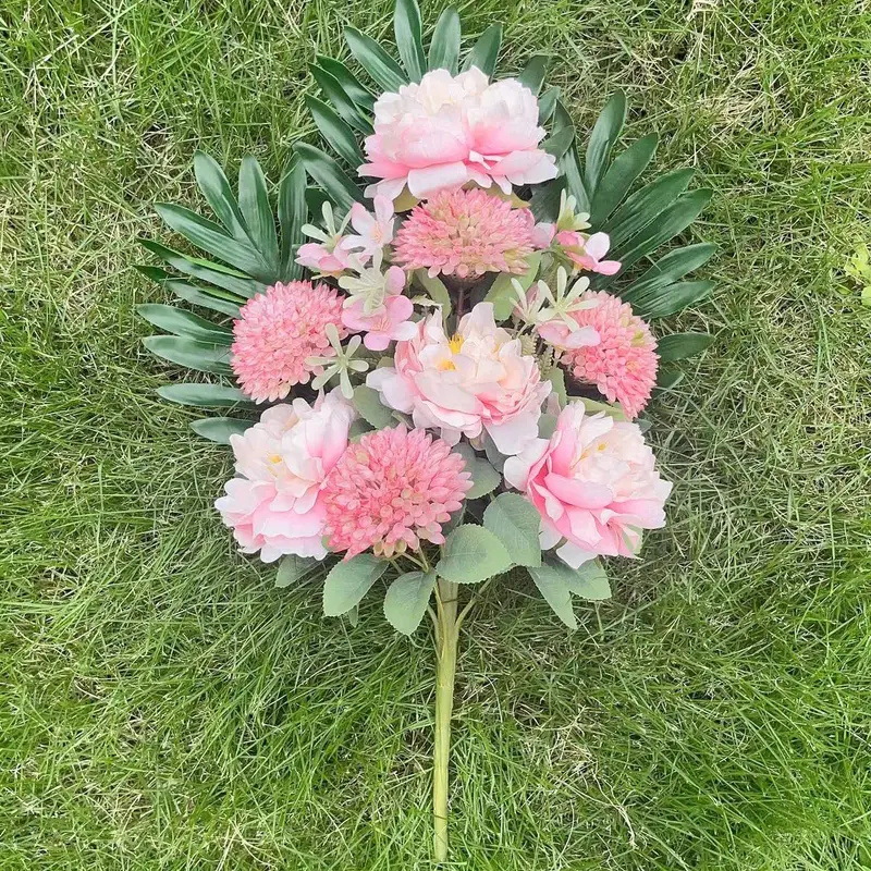 高端清明节冬至仿真假花礼堂跨境外贸批发白色葬礼人造仿真墓地花详情6